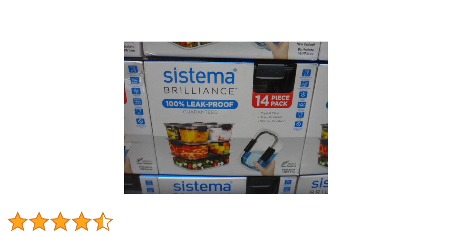 Amazon｜Sistema Brilliance 漏れ防止 食品保存容器 ランチ